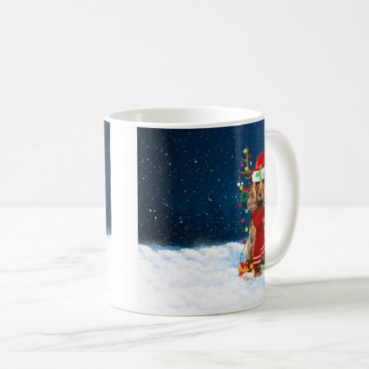 Mug Cocker Spaniel chien avec cadeaux de Noël (Devant droit)