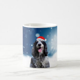 Mug Cocker Spaniel Chien Avec Noël Santa Hat