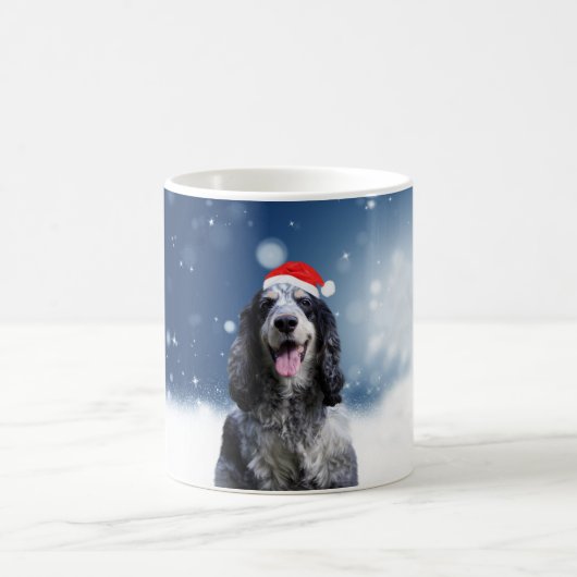 Mug Cocker Spaniel Chien Avec Noël Santa Hat (Centre)