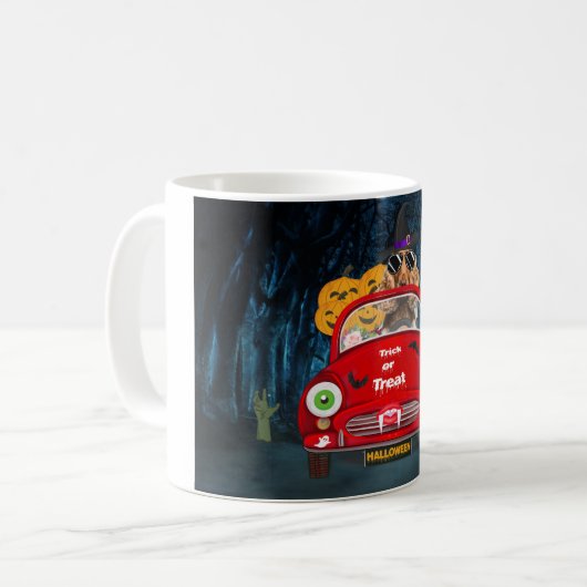 Mug Cocker Spaniel Chien Conduite voiture effrayant Ha (Devant gauche)