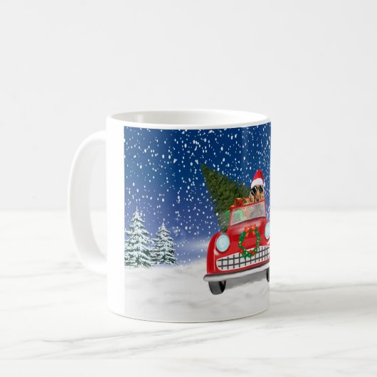 Mug Cocker Spaniel Chien Conduite Voiture En Noël De N (Devant gauche)