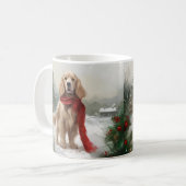 Mug Cocker Spaniel Chien dans Noël de neige (Devant gauche)