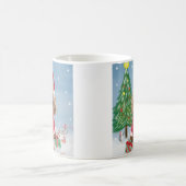 Mug Cocker Spaniel Chien en neige avec cadeaux de Noël (Centre)