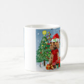 Mug Cocker Spaniel Chien en neige avec cadeaux de Noël (Devant droit)