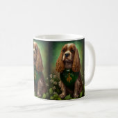 Mug Cocker Spaniel Chien en robe de fête St. Patrick (Devant droit)
