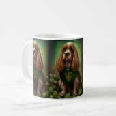 Mug Cocker Spaniel Chien en robe de fête St. Patrick (Devant gauche)