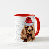 Mug Cocker Spaniel Chien Père Noël Woof Christmas (Devant droit)