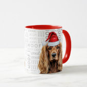 Mug Cocker Spaniel Dog Santa Woof Christmas (Devant droit)