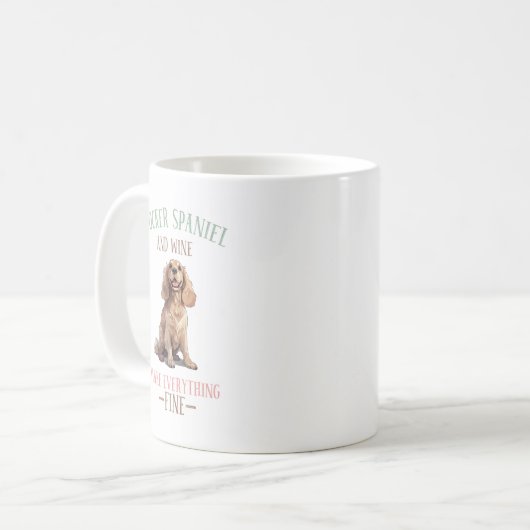 Mug Cocker Spaniel et Vin (Devant gauche)