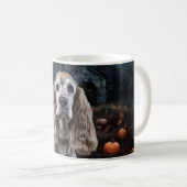 Mug Cocker Spaniel Halloween effroi (Devant droit)