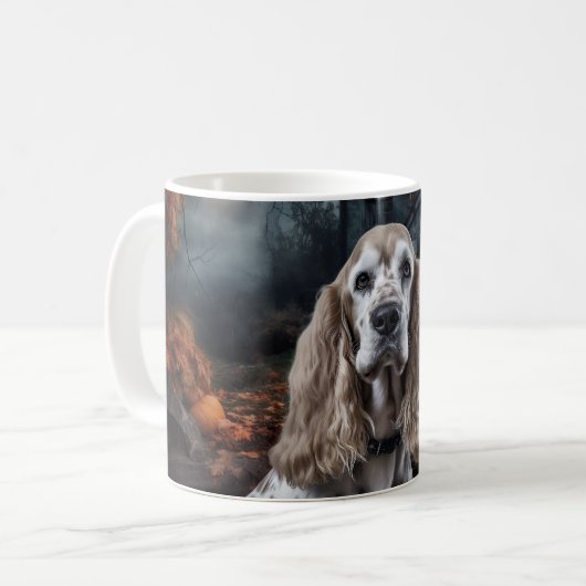 Mug Cocker Spaniel Halloween Épouvantable (Devant gauche)