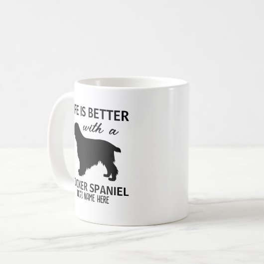 Mug Cocker Spaniel Life est meilleur design (Devant gauche)