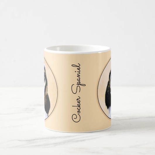 Mug Cocker Spaniel (Parti) Peinture - Art original de  (Centre)