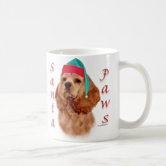 Mug Cocker Spaniel (rouge) Père Noël Paws (Droite)
