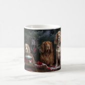 Mug Cocker Spaniel Snowy Sleigh Décor de Noël (Centre)