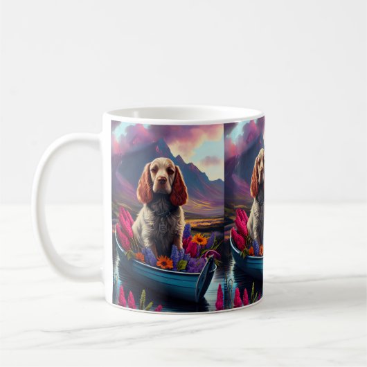 Mug Cocker Spaniel sur une pagaie : une aventure Pitto (Gauche)