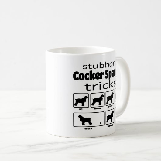 Mug Cocker têtu Spaniel Tricks (Devant droit)