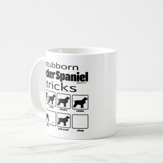 Mug Cocker têtu Spaniel Tricks (Devant gauche)