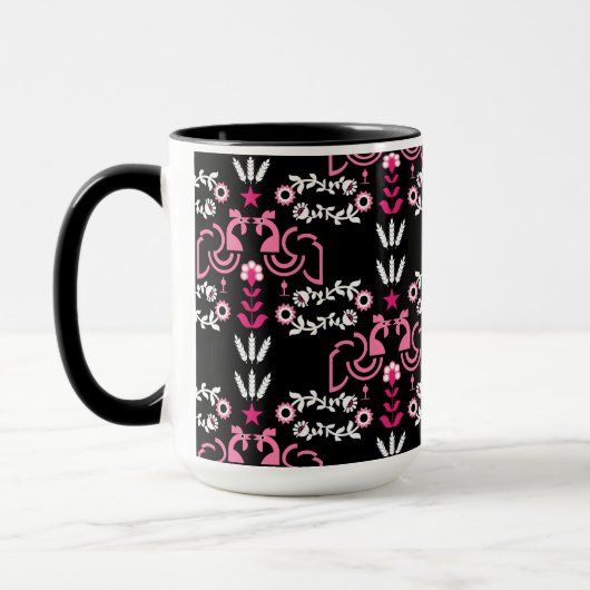 Mug Cockerel Scandinavian Folk Art (Gauche)