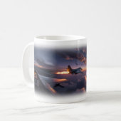 Mug Cockpit d'avions de chasse Coucher de soleil O (Devant gauche)