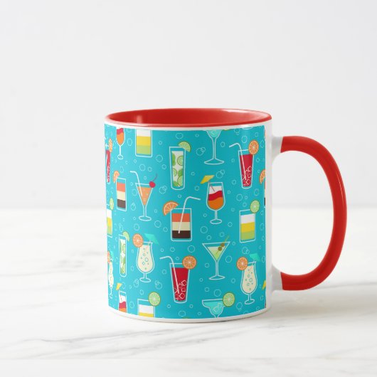 Mug Cocktail Motif sur Arrière - plan Turquoise (Droite)