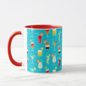 Mug Cocktail Motif sur Arrière - plan Turquoise (Gauche)