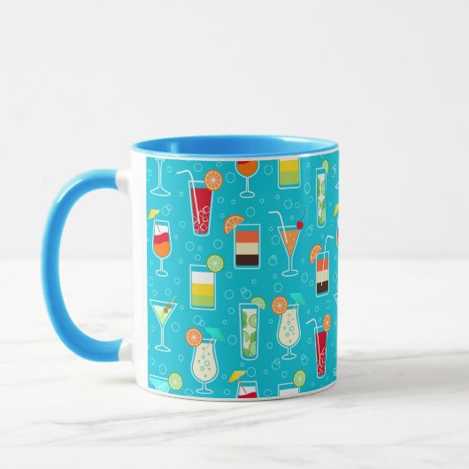 Mug Cocktail Motif sur Arrière - plan Turquoise (Gauche)