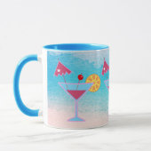 Mug Cocktail rose et bleu tropical Mer Abstraite (Gauche)