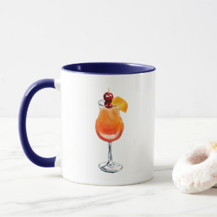 Mug Cocktail Tequila Sunrise aquarelle
