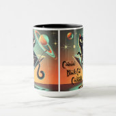 Mug Cocktails de chat noir cosmique futuriste atomique (Centre)