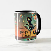 Mug Cocktails de chat noir cosmique futuriste atomique (Devant droit)