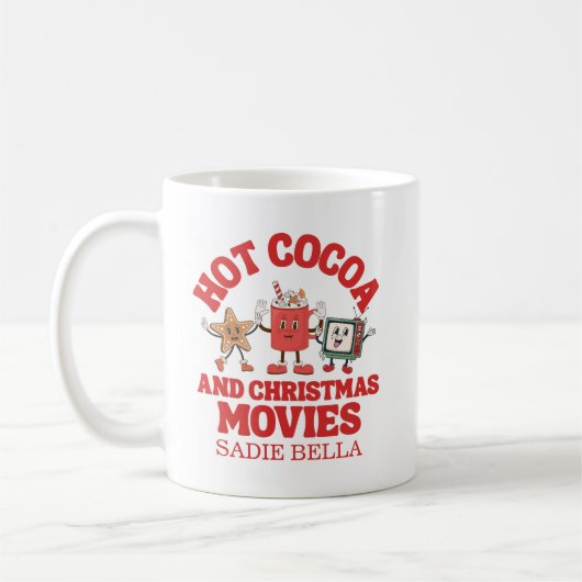 Mug Coco Chaud Rétro Et Films De Noël (Gauche)