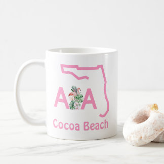 Mug Cocoa Beach Floride Route A1A Flamants roses