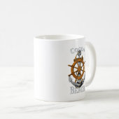 Mug Cocoa Beach Floride Vacances Ancre nautique Helm (Devant droit)