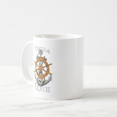 Mug Cocoa Beach Floride Vacances Ancre nautique Helm (Devant gauche)