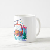 Mug Cocoa Chaud Télésiège Art d'Hiver (Devant droit)