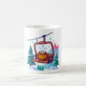 Mug Cocoa Chaud Télésiège Art d'Hiver (Centre)
