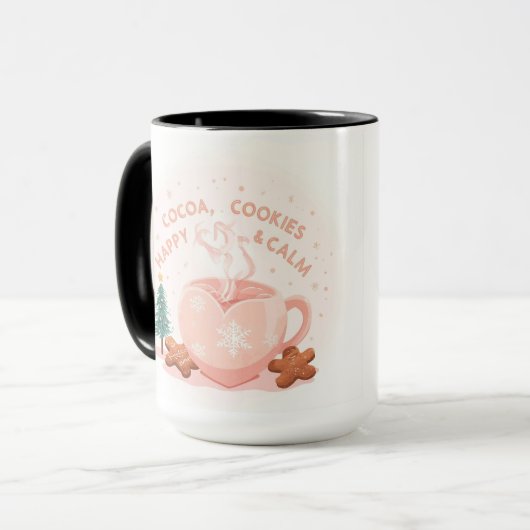 Mug Cocoa, Cookies & Calm – Pastel Christmas CoT-Shirt (Devant gauche)