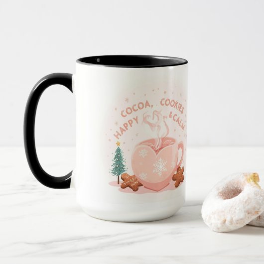 Mug Cocoa, Cookies & Calm – Pastel Christmas CoT-Shirt (Avec donut)