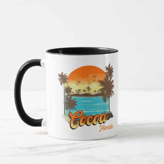 Mug Cocoa Florida Beach Vacances été Palm Sunset (Gauche)