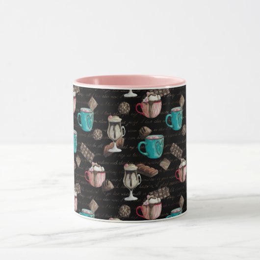 Mug Cocoa marshmallow chocolat chaud script de bonbons (Centre)