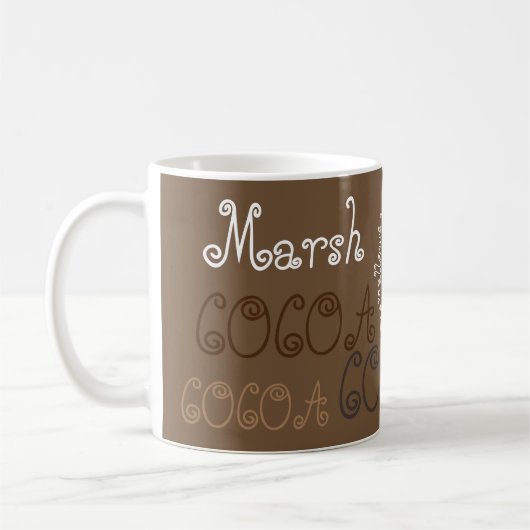 Mug Cocoa marshmallow chocolat chaud typographie art (Gauche)