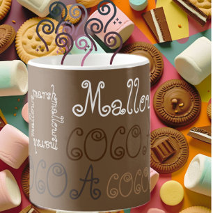 Mug Cocoa marshmallow chocolat chaud typographie art