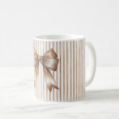 Mug Cocoa noeud marron crème rayures (Devant droit)
