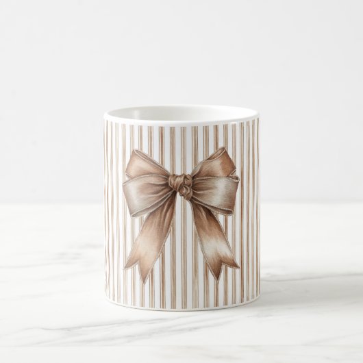 Mug Cocoa noeud marron crème rayures (Centre)