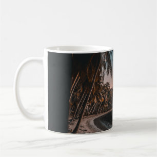 MUG COCOTIERS VERTS EN BORD DE PLAGE