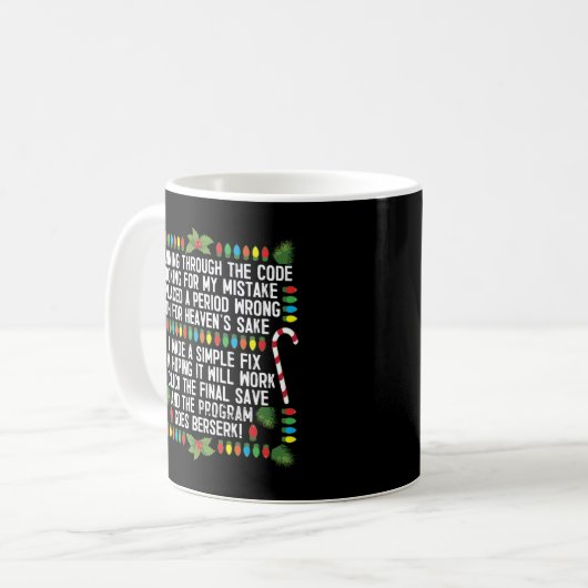Mug Codage du programmeur informatique Débogage Noël (Devant gauche)