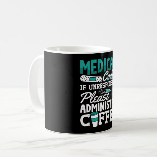 Mug Codage ICD de l'Assistant Café Codeur Médicale (Devant gauche)