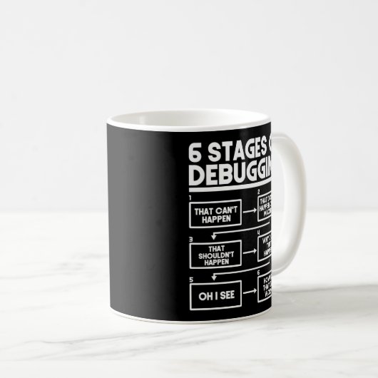 Mug Codage Programmer 6 Étapes Du Débogage (Devant droit)