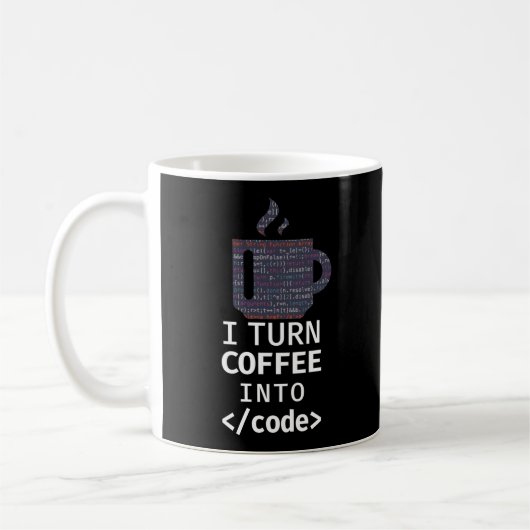 Mug Codage Programmeur Je Transforme Le Café En Code (Gauche)
